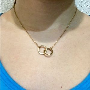 Gold Linked Circles Necklace